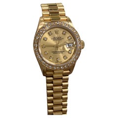Rolex Ladies President 79178 Factory Diamond Bezel Diamond Dial 18K Yellow Gold