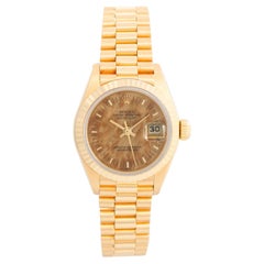 Rolex Montre President Burlwood en or jaune 18 carats pour femmes 69178