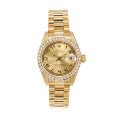 Rolex Ladies President Date Just Turntable Dial Diamond Dial Gold Wristwatch