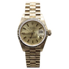 Rolex Ladies President Datejust 6917 18 Karat Yellow Gold Box and Papers