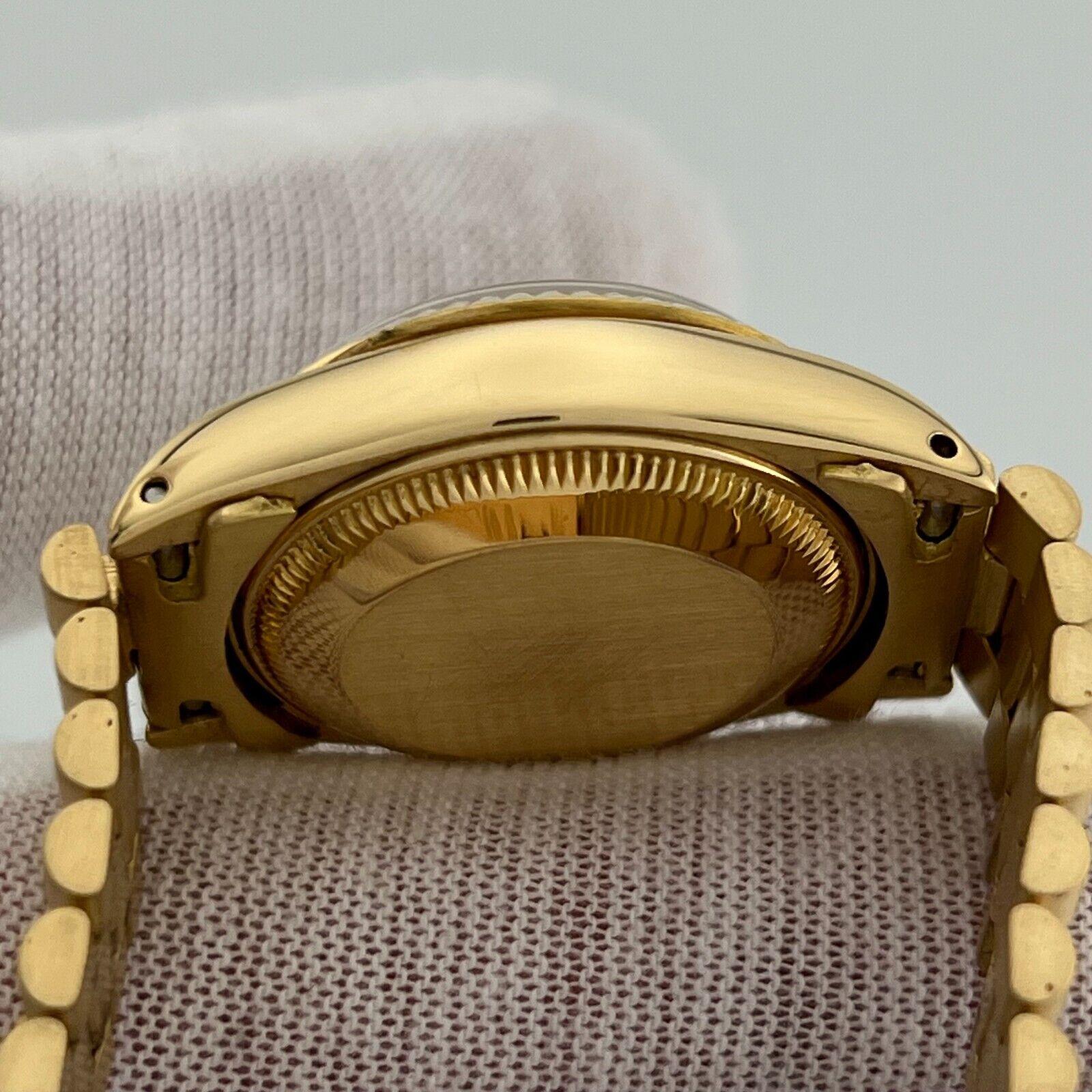 Rolex Ladies President Datejust 6917 White Diamond Dial 18K Yellow Gold 26mm Excellent état à San Diego, CA