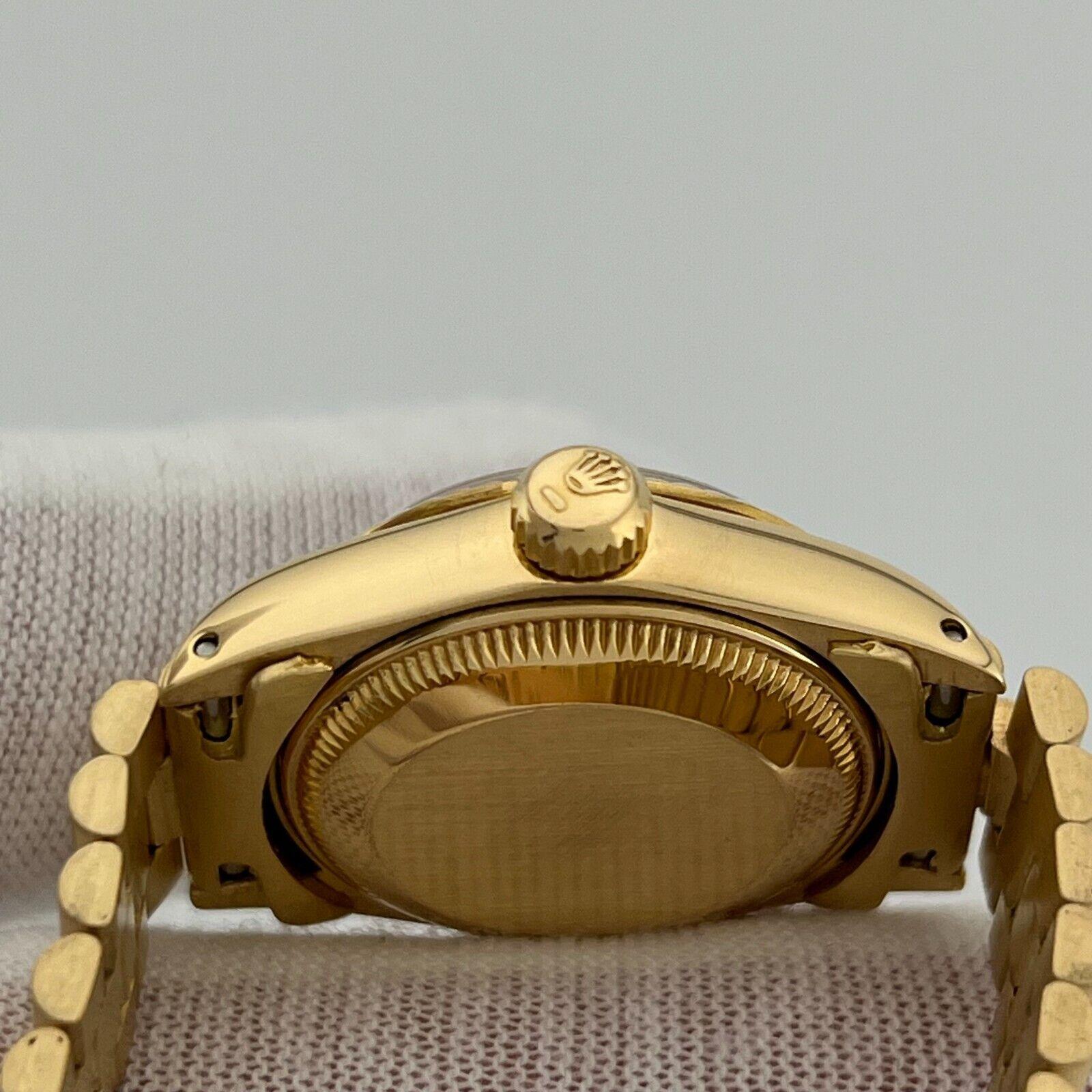  Rolex Ladies President Datejust 6917 White Diamond Dial 18K Yellow Gold 26mm Pour femmes 