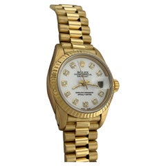 Rolex Ladies President Datejust 6917 White Diamond Dial 18K Yellow Gold 26mm