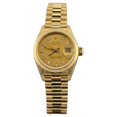 Rolex Ladies President Datejust 69178 26mm Factory Diamond Dial 18k Yellow Gold