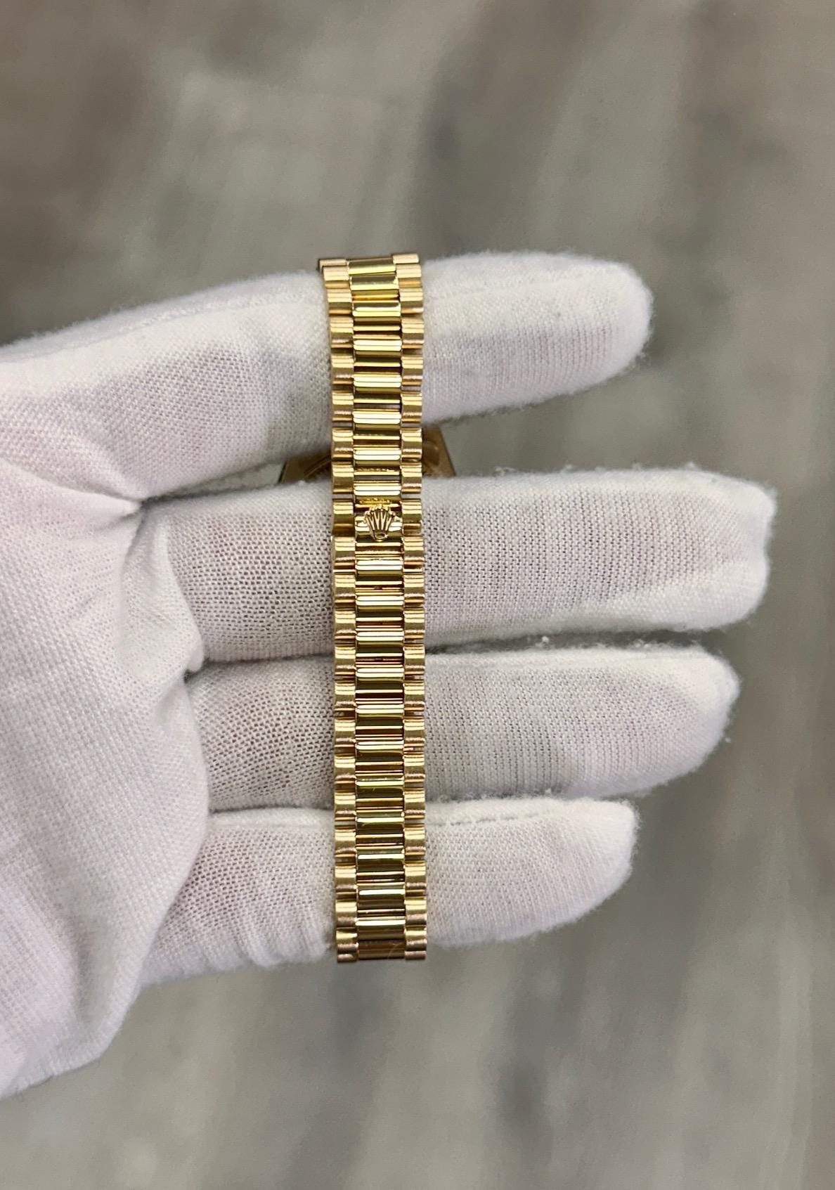 Rolex Ladies President Datejust 69178 Quadrante Champagne Oro Giallo 18K Scatola Documenti in vendita 4