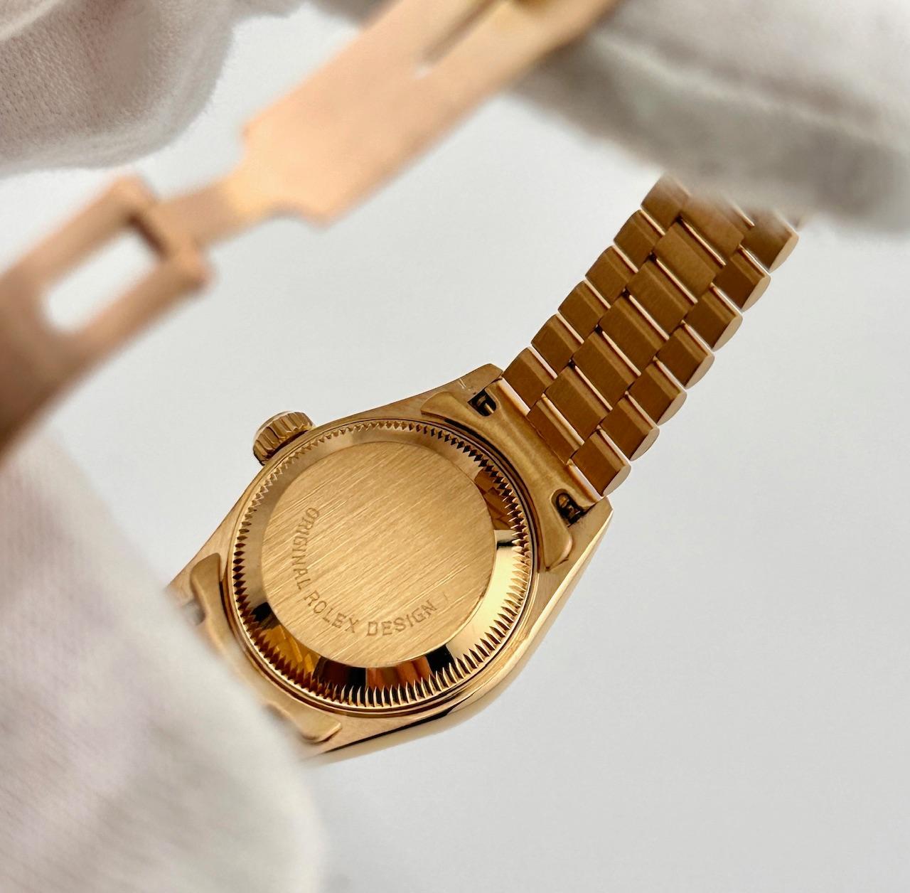 Rolex Ladies President Datejust 69178 Quadrante Champagne Oro Giallo 18K Scatola Documenti in vendita 5