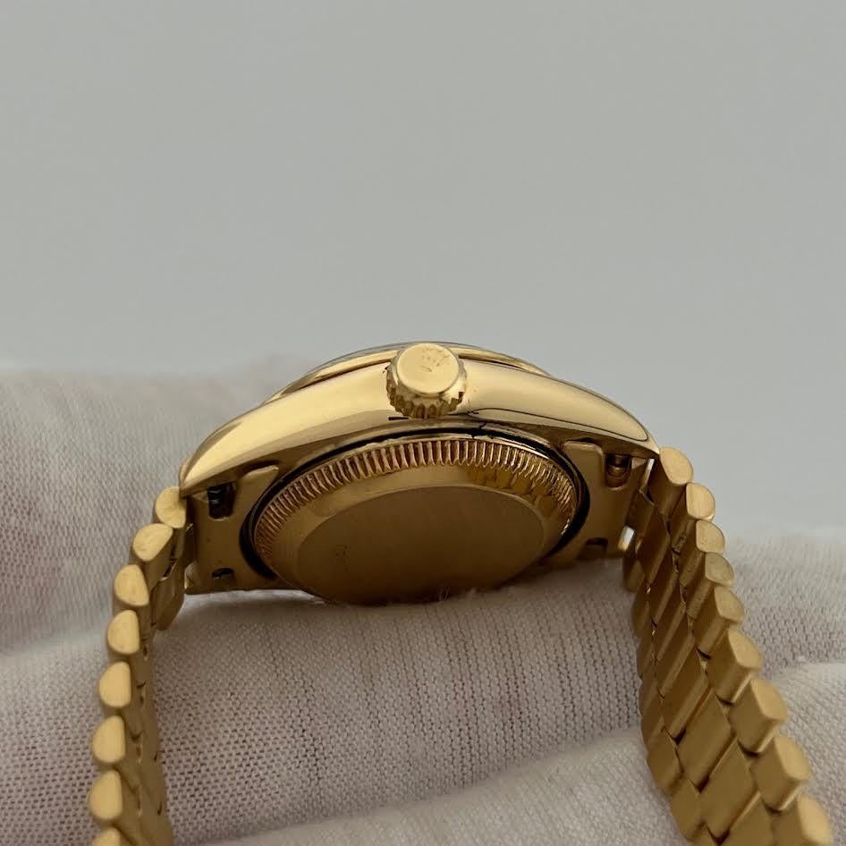 Rolex Señoras President Datejust 69178 Esfera Champán Oro Amarillo 18k en venta 4