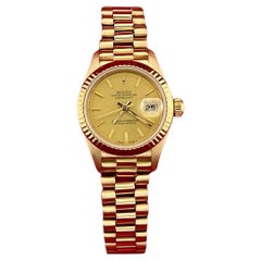 Rolex Ladies President Datejust 69178 Champagne Dial 18k Yellow Gold