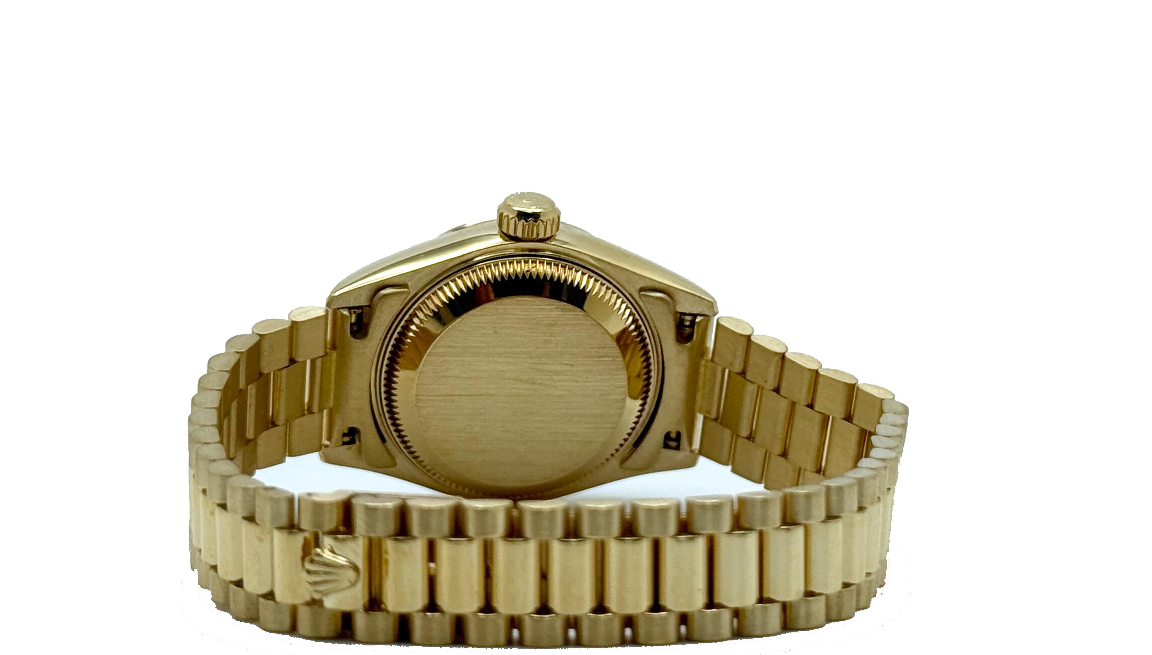 Rolex Señoras Presidente Datejust 69178 Champagne Diamond Dial 18K Oro Amarillo 1