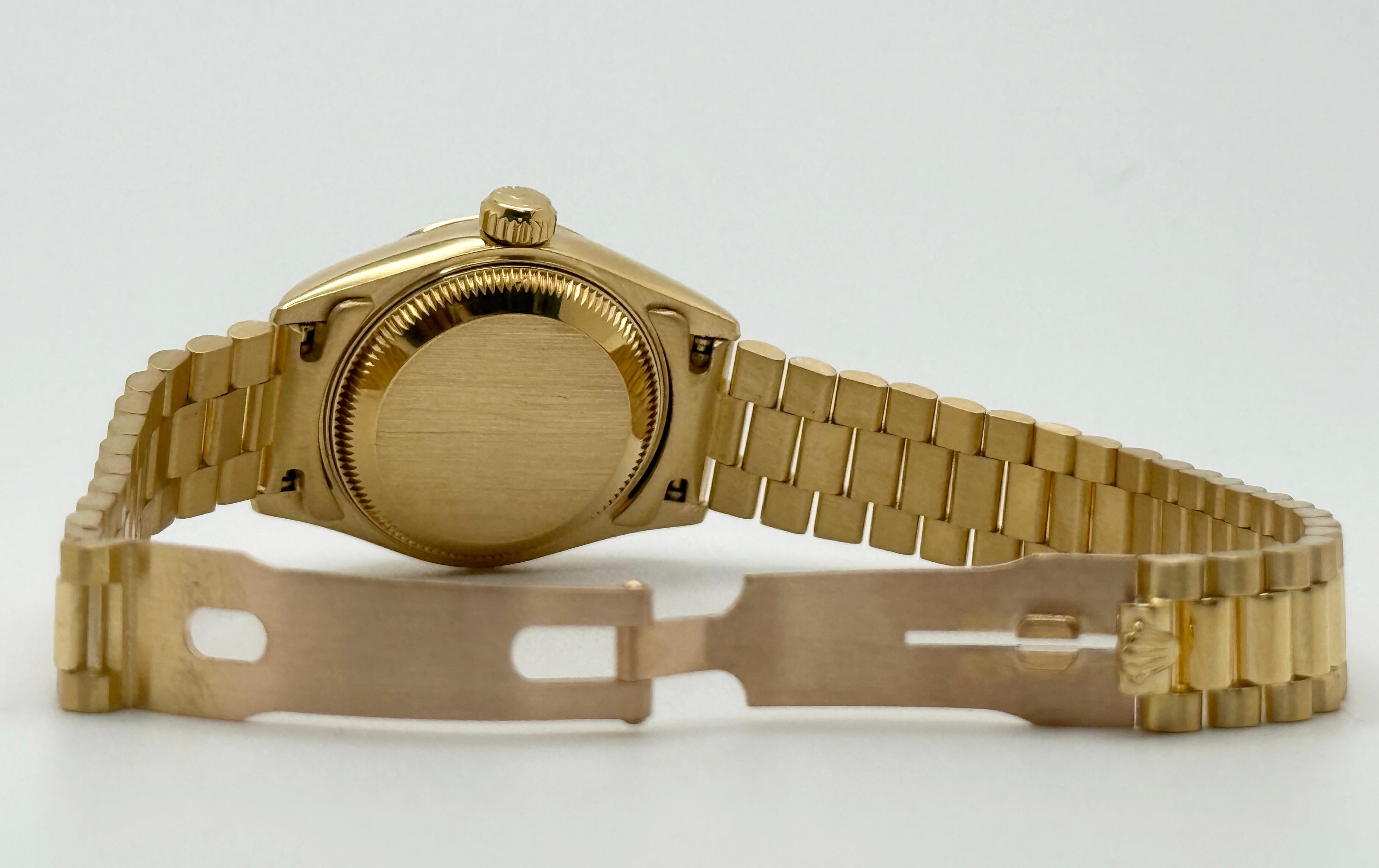 Rolex Señoras Presidente Datejust 69178 Champagne Diamond Dial 18K Oro Amarillo 2