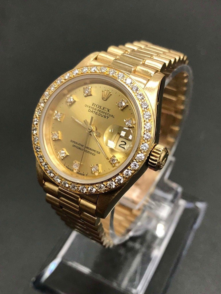 Rolex Ladies President Datejust 69178 Diamond Bezel and Bezel 18 Karat