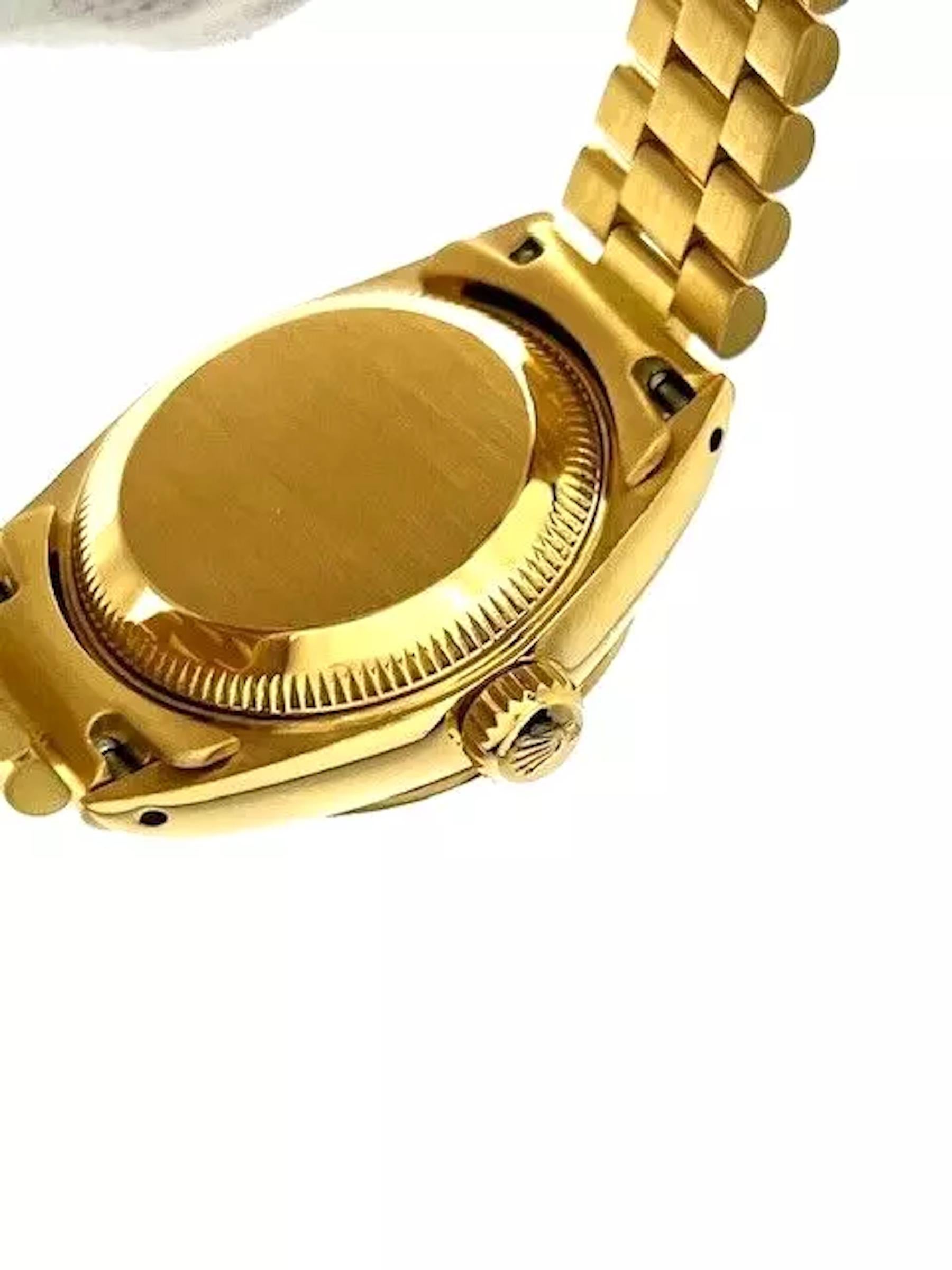 Rolex Ladies President Datejust 69278 Esfera Diamante Acabado Corteza 18K Caja Papeles en venta 4