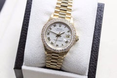 Rolex Ladies President Datejust 69285 Original Diamond Bezel 18 Karat Gold