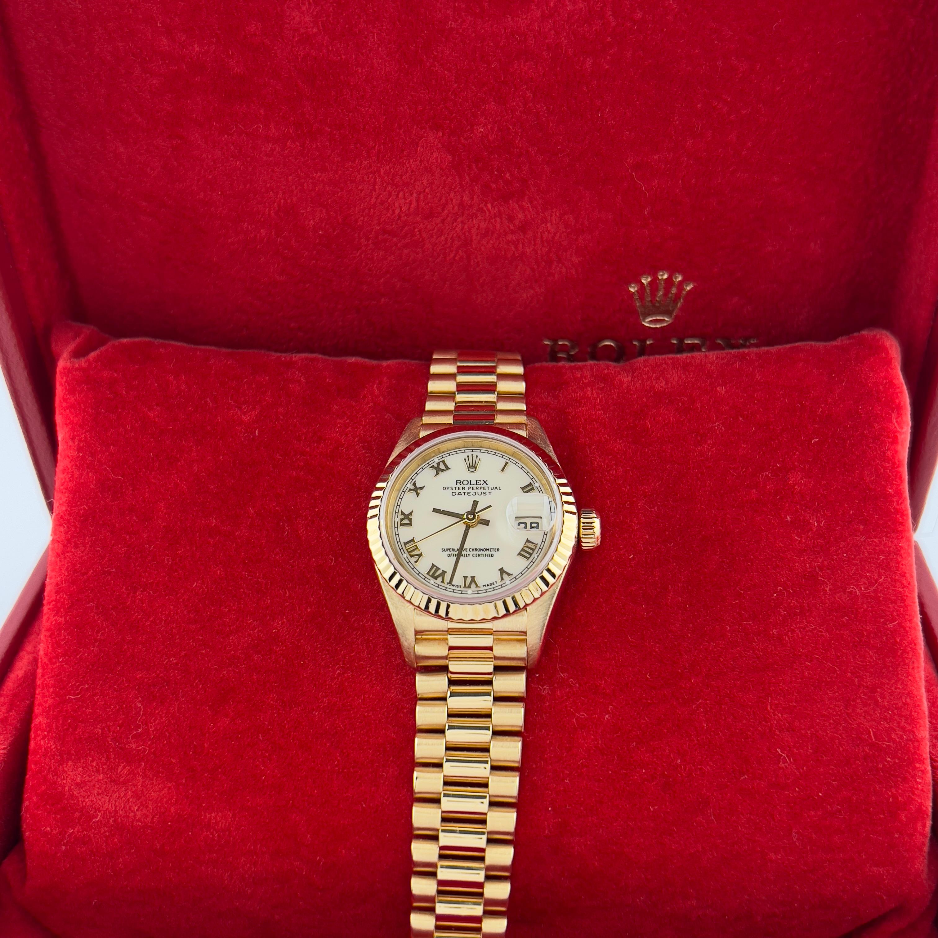 Rolex Ladies President Datejust 79178 Cream Dial  18K Yellow Gold For Sale 4
