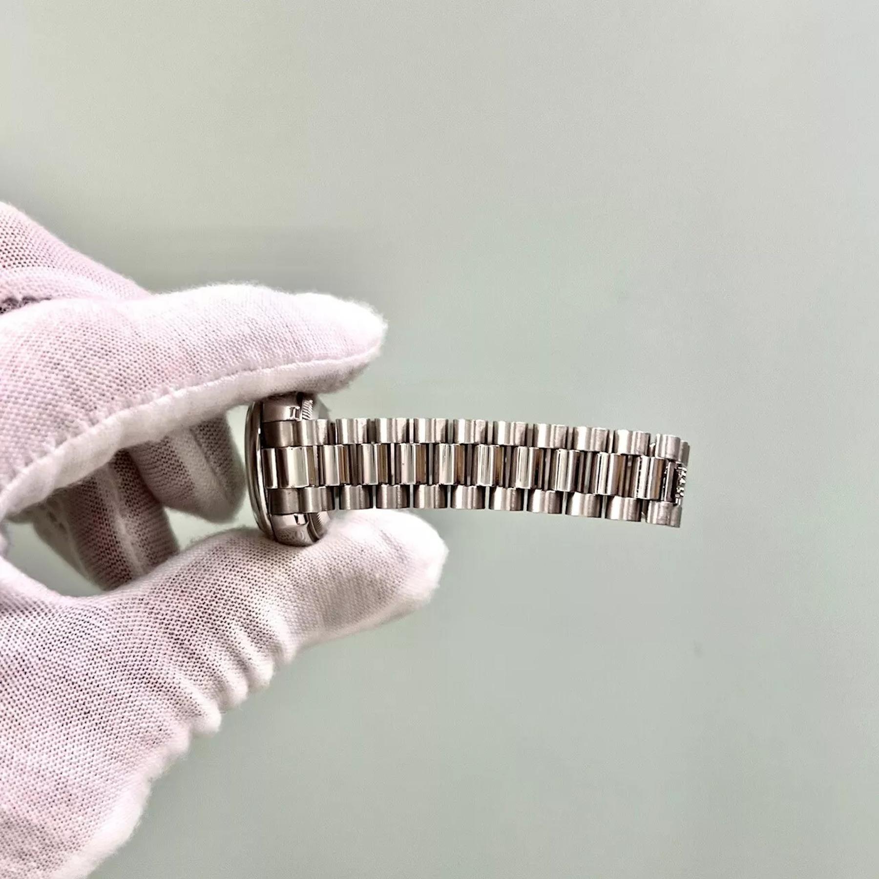 Round Cut Rolex Ladies President Platinum 179166 Glacier Diamond Dial Box Papers