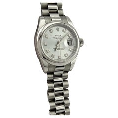 Rolex Ladies President Platinum 179166 Glacier Diamond Dial Box Papers