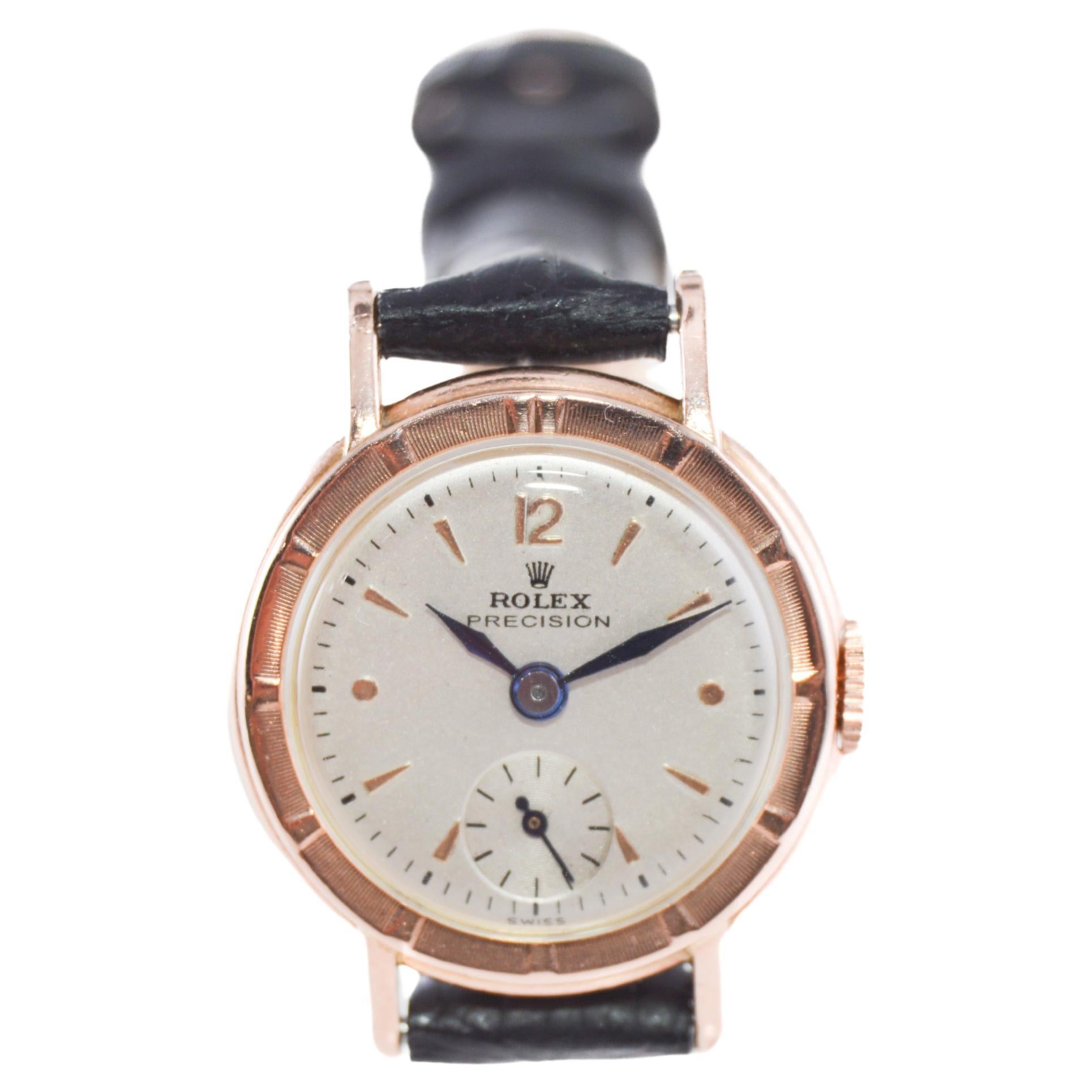 Rolex Montre Art déco en or rose et acier pour femmes de 1947 5