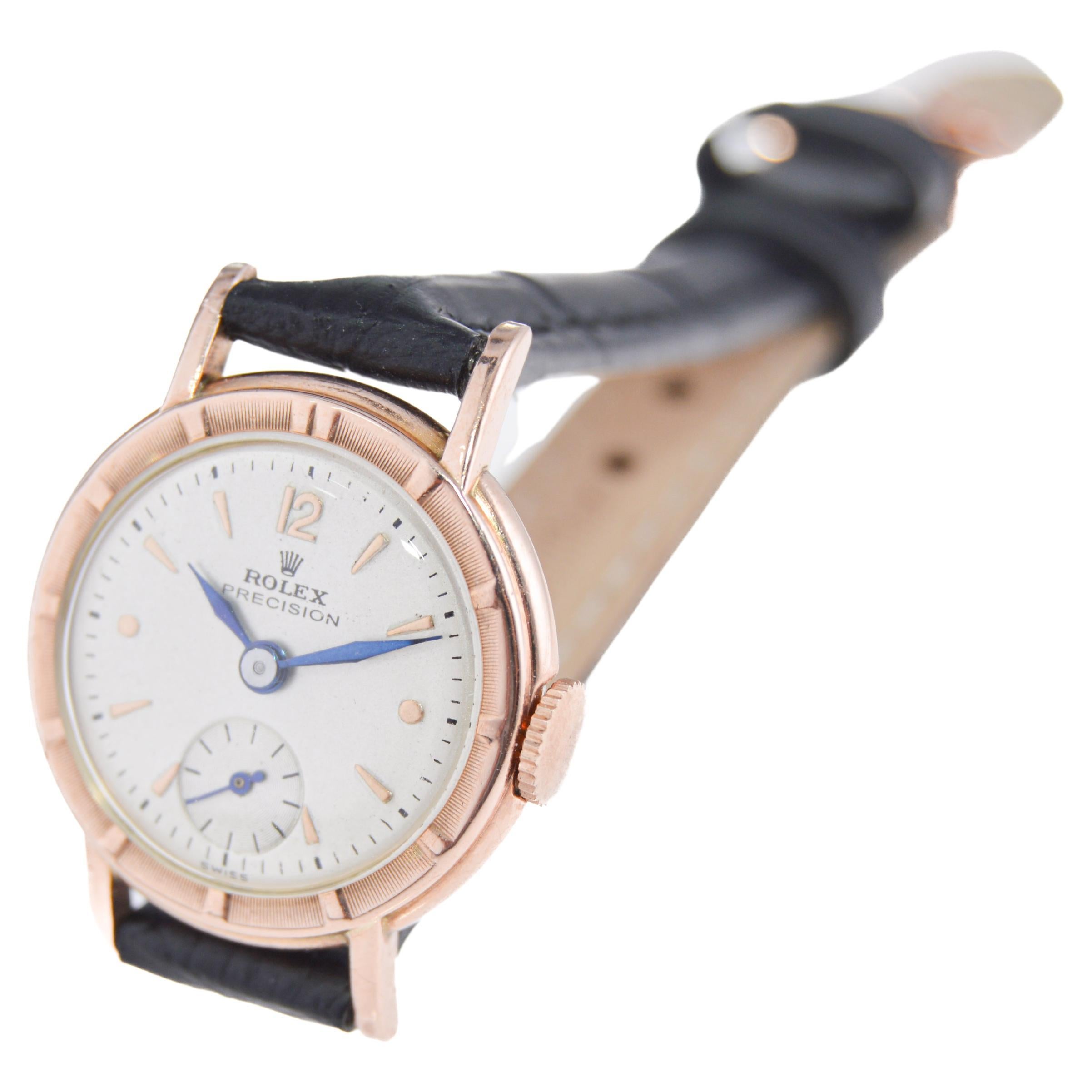 Rolex Montre Art déco en or rose et acier pour femmes de 1947 6