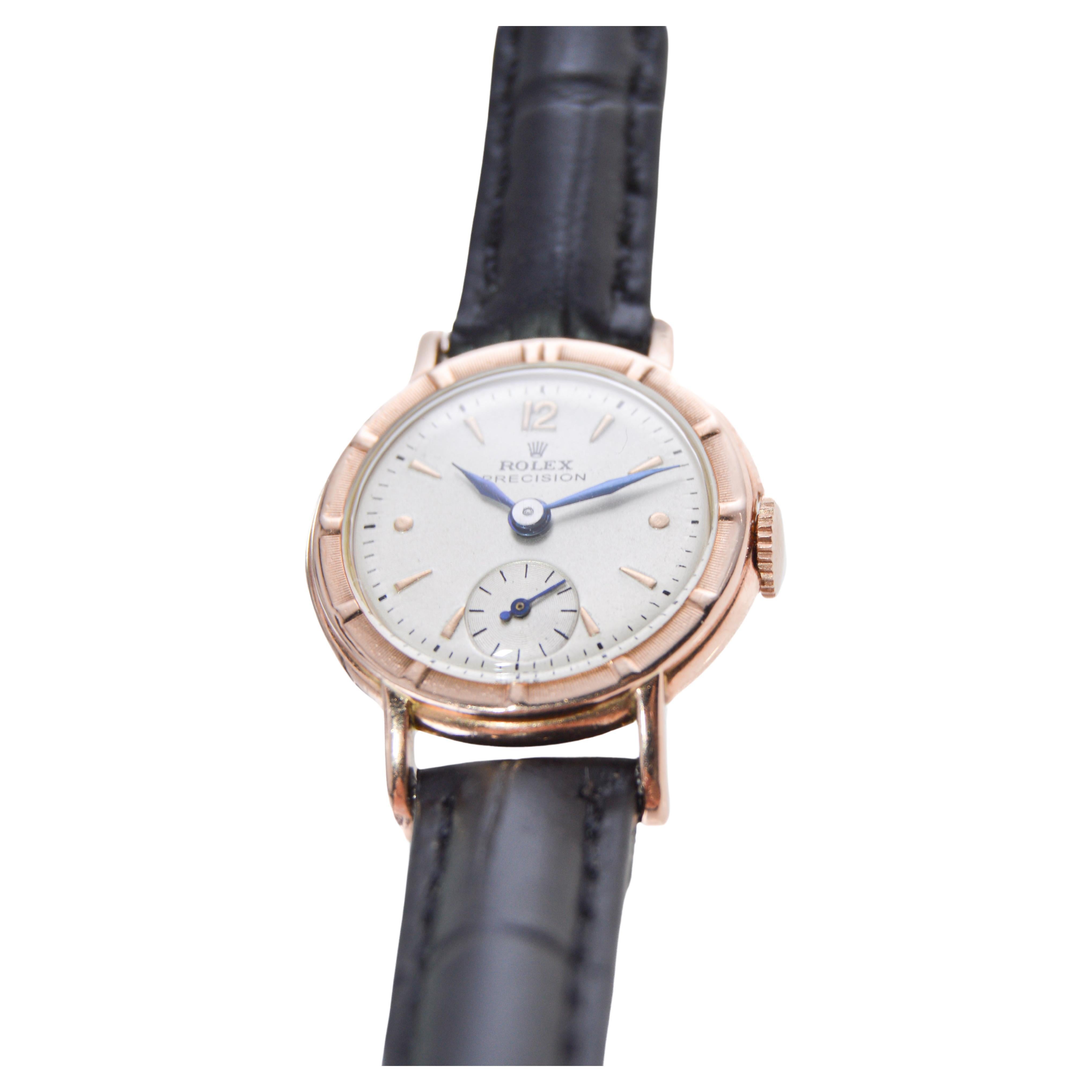 Rolex Montre Art déco en or rose et acier pour femmes de 1947 7