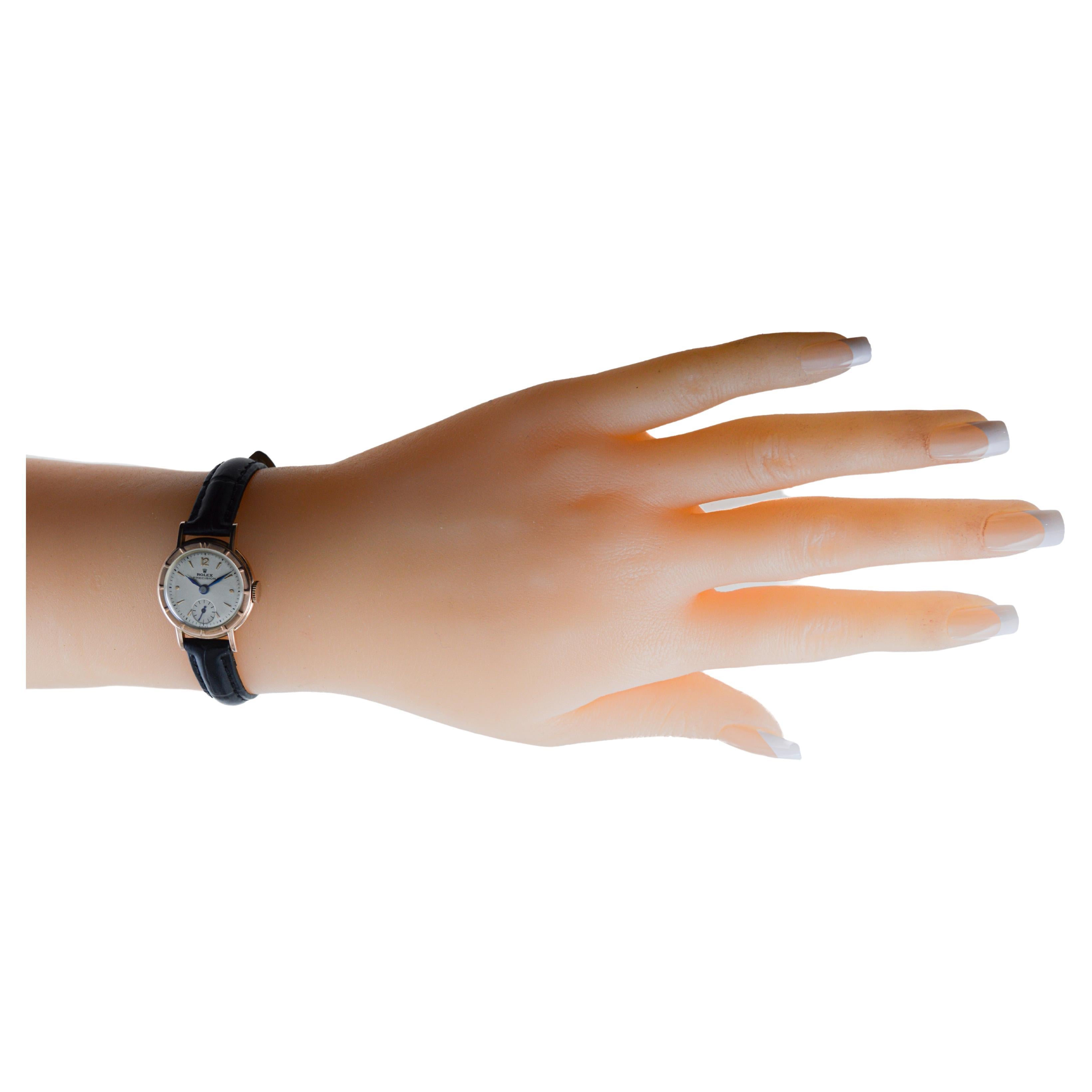  Rolex Montre Art déco en or rose et acier pour femmes de 1947 Pour femmes 