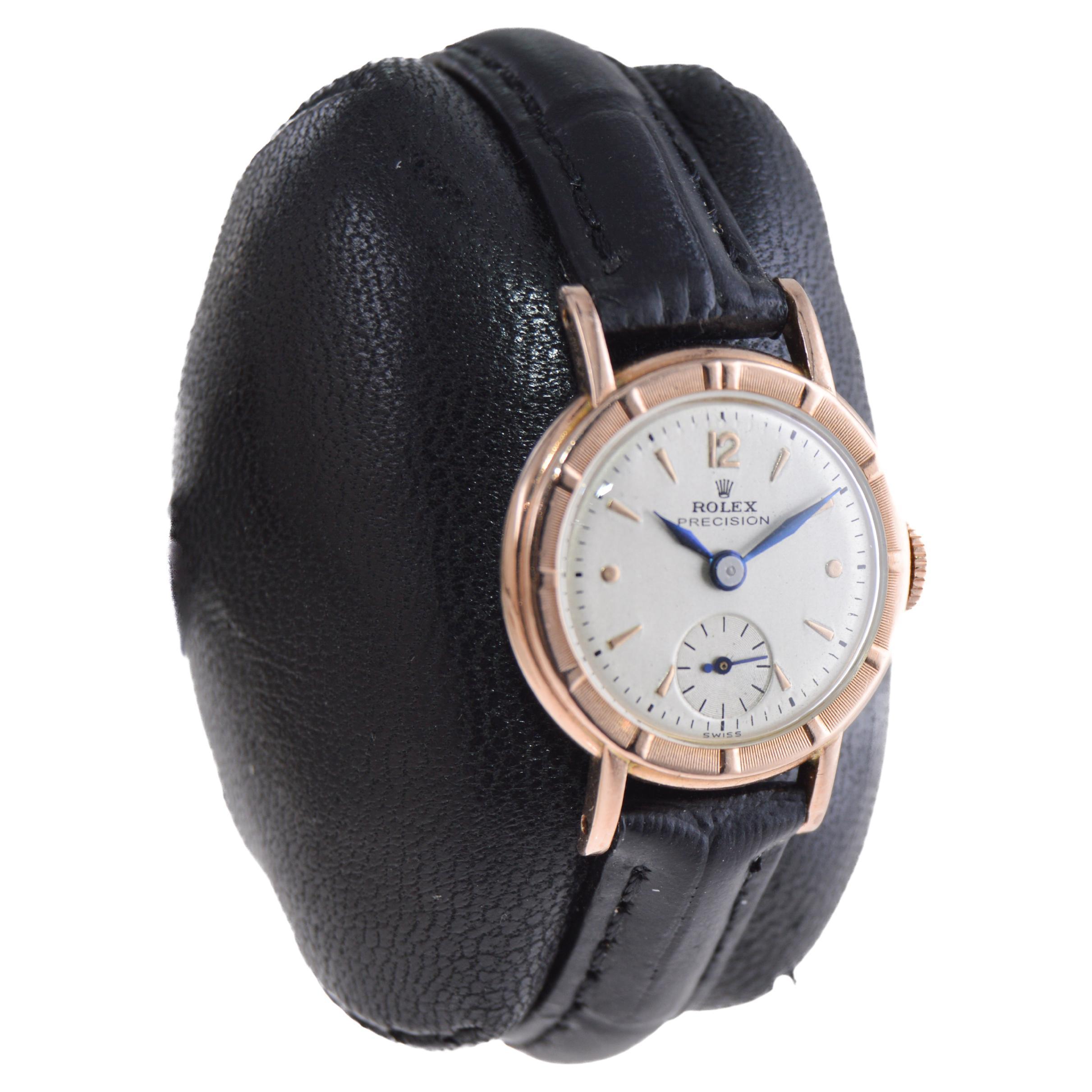 Rolex Montre Art déco en or rose et acier pour femmes de 1947 1