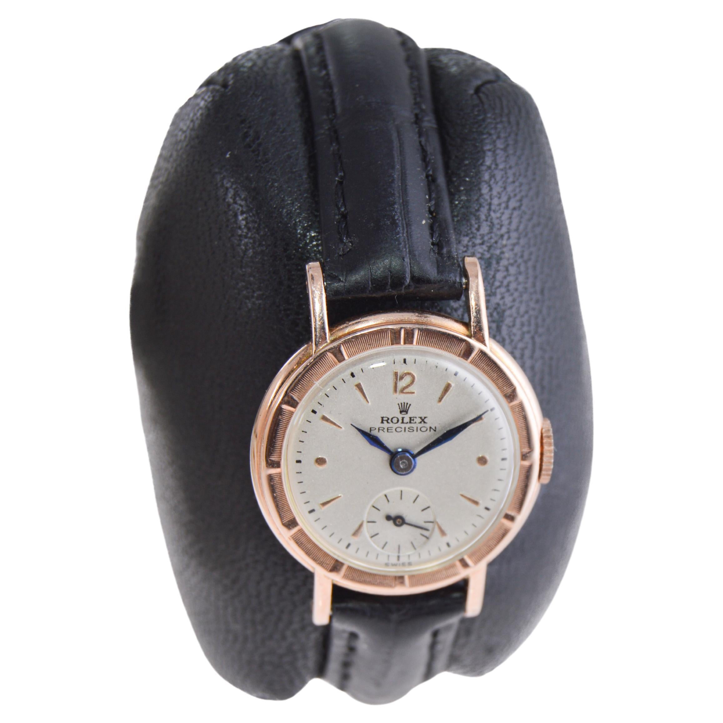 Rolex Montre Art déco en or rose et acier pour femmes de 1947 2