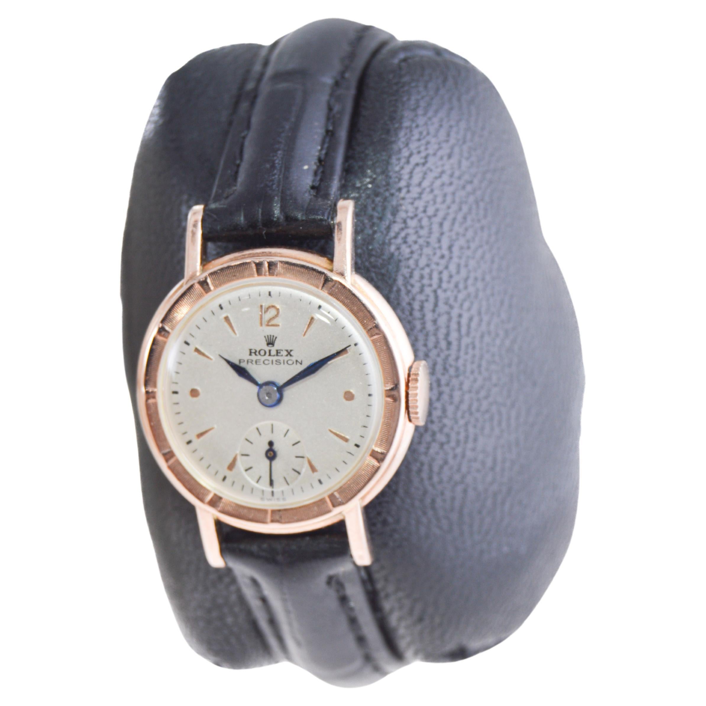 Rolex Montre Art déco en or rose et acier pour femmes de 1947 3