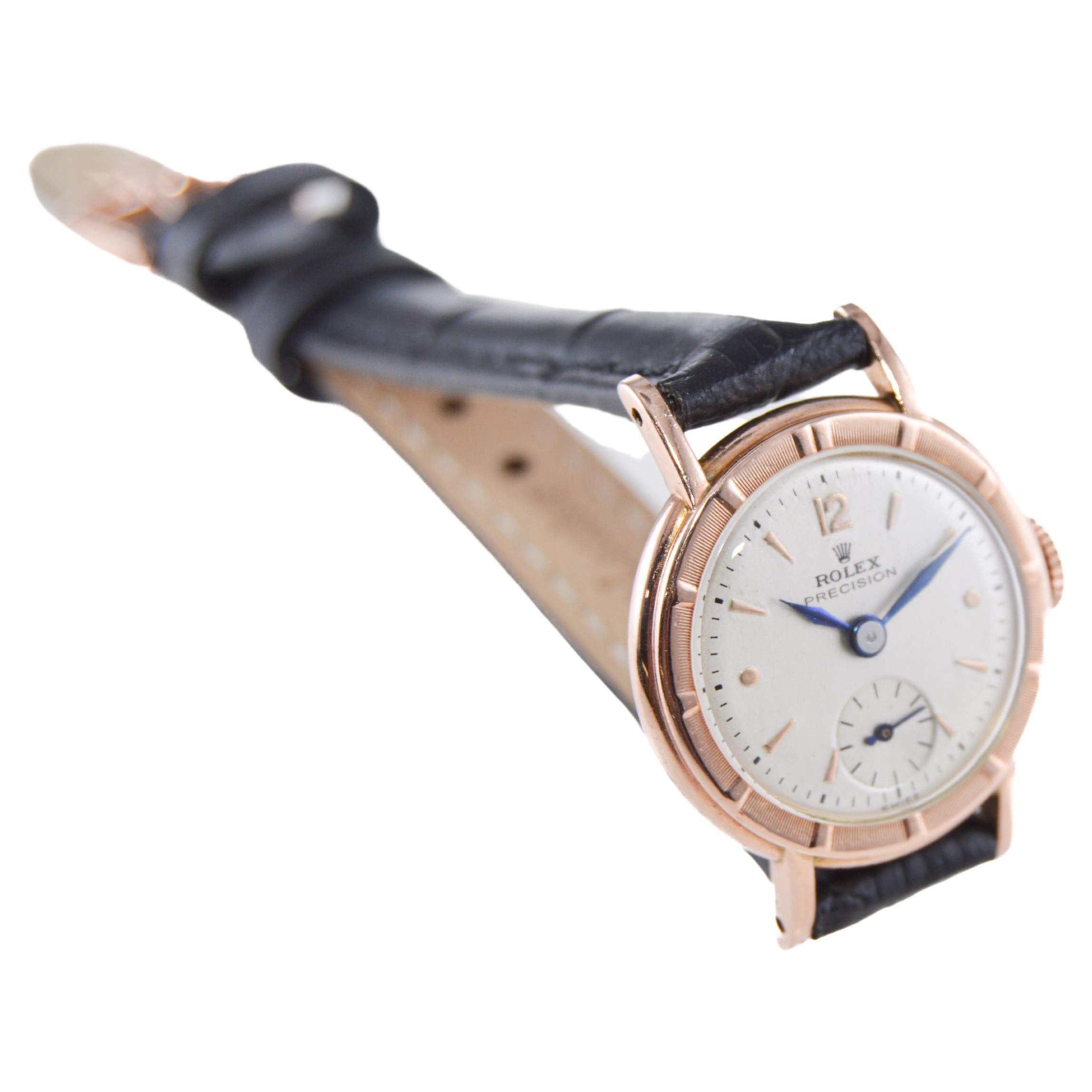 Rolex Montre Art déco en or rose et acier pour femmes de 1947 4