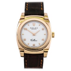 Vintage Rolex Ladies Rose Gold Cellini Cestello Quartz Wristwatch Ref 5310 