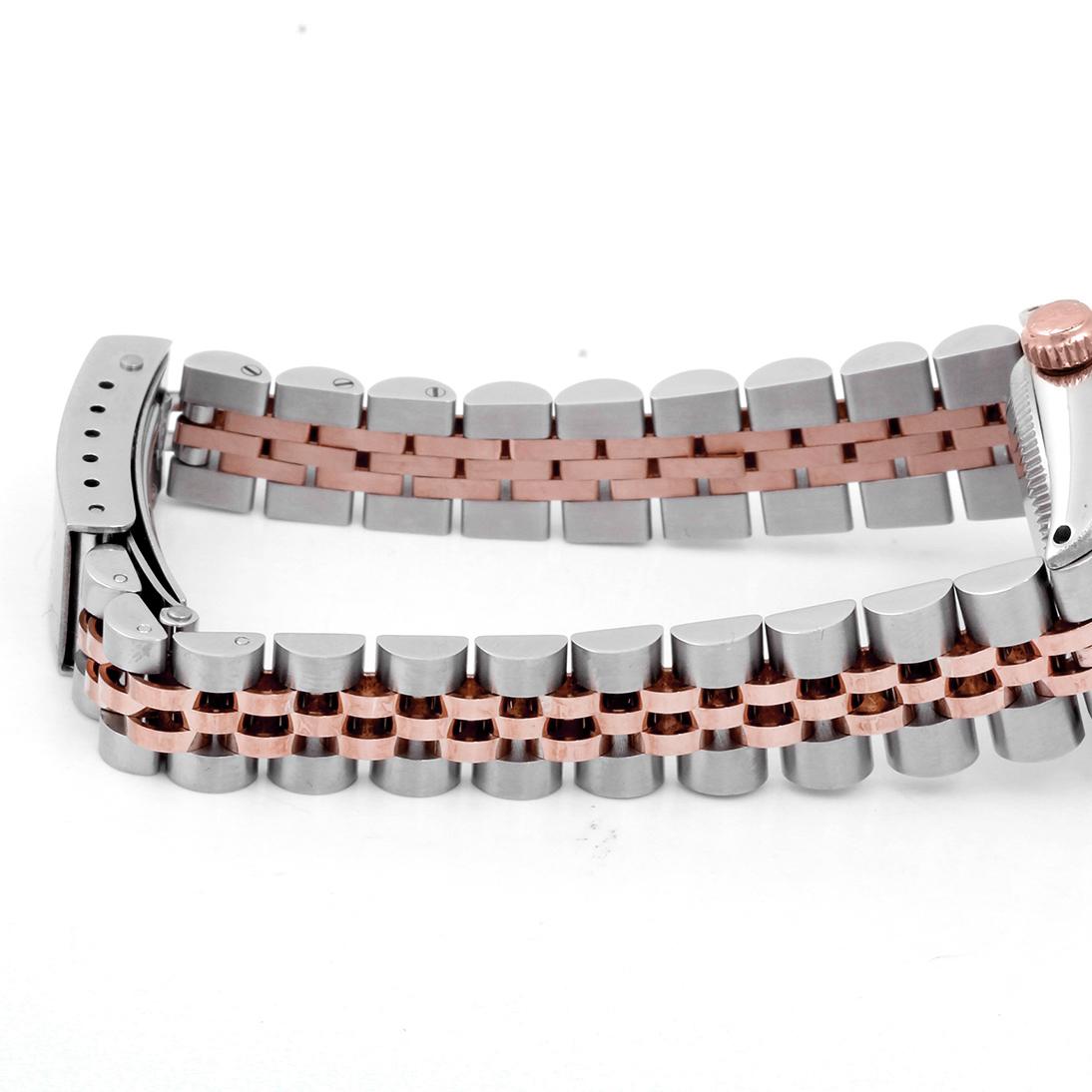 Rolex Montre Datejust MOP pour femmes avec cadran en or rose et lunette en diamants Bon état - En vente à San Fernando, CA
