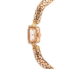 Rolex Ladies Rose Gold French Retro Star Dial Bracelet Manual Wristwatch