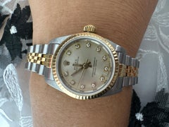 Rolex Ladies Small Size Two Tone Diamond Dial 18 Karat Stainless Steel