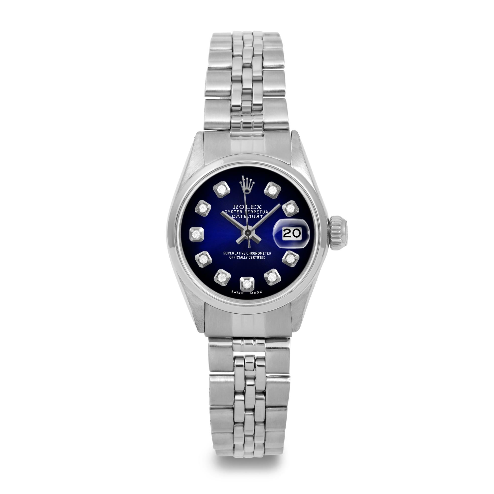 rolex femme bleu