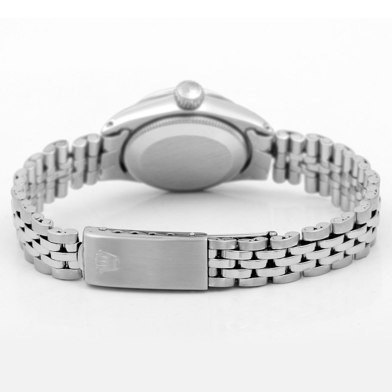 Rolex Ladies SS Datejust MOP Diamond Dial Smooth Bezel Jubilee Band Watch In Good Condition For Sale In San Fernando, CA