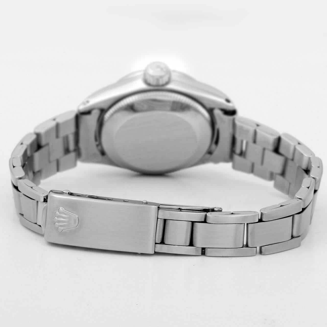 Rolex Damen SS Datejust Rosa Perlmutt-Diamant-Zifferblatt Austern-Ring-Uhr (Perle) im Angebot