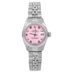 Rolex Donna SS Datejust Pink Diamond Quadrante Liscio Lunetta Giubileo Orologio