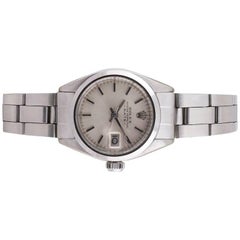 Rolex Ladies Stainless Steel Date Oyster Perpetual Self-Winding Wristwatch