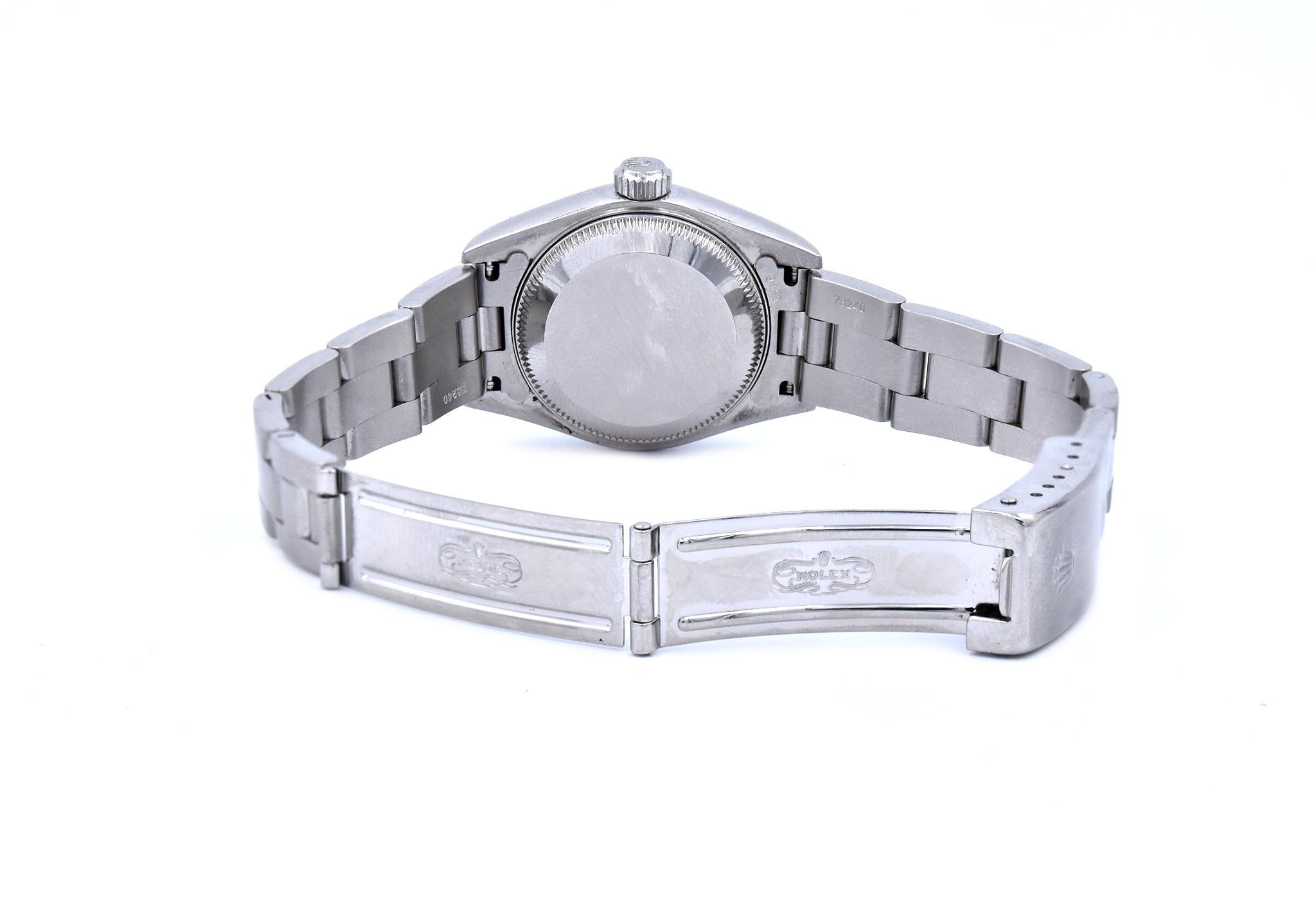 Women's or Men's Rolex Ladies Stainless Steel Datejust Peach Dial Watch Ref. 79190