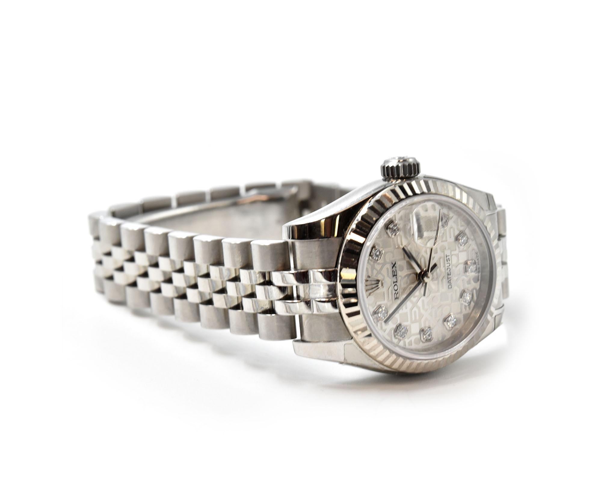 Women's Rolex Ladies Stainless Steel Diamond Datejust Wristwatch Ref 179174