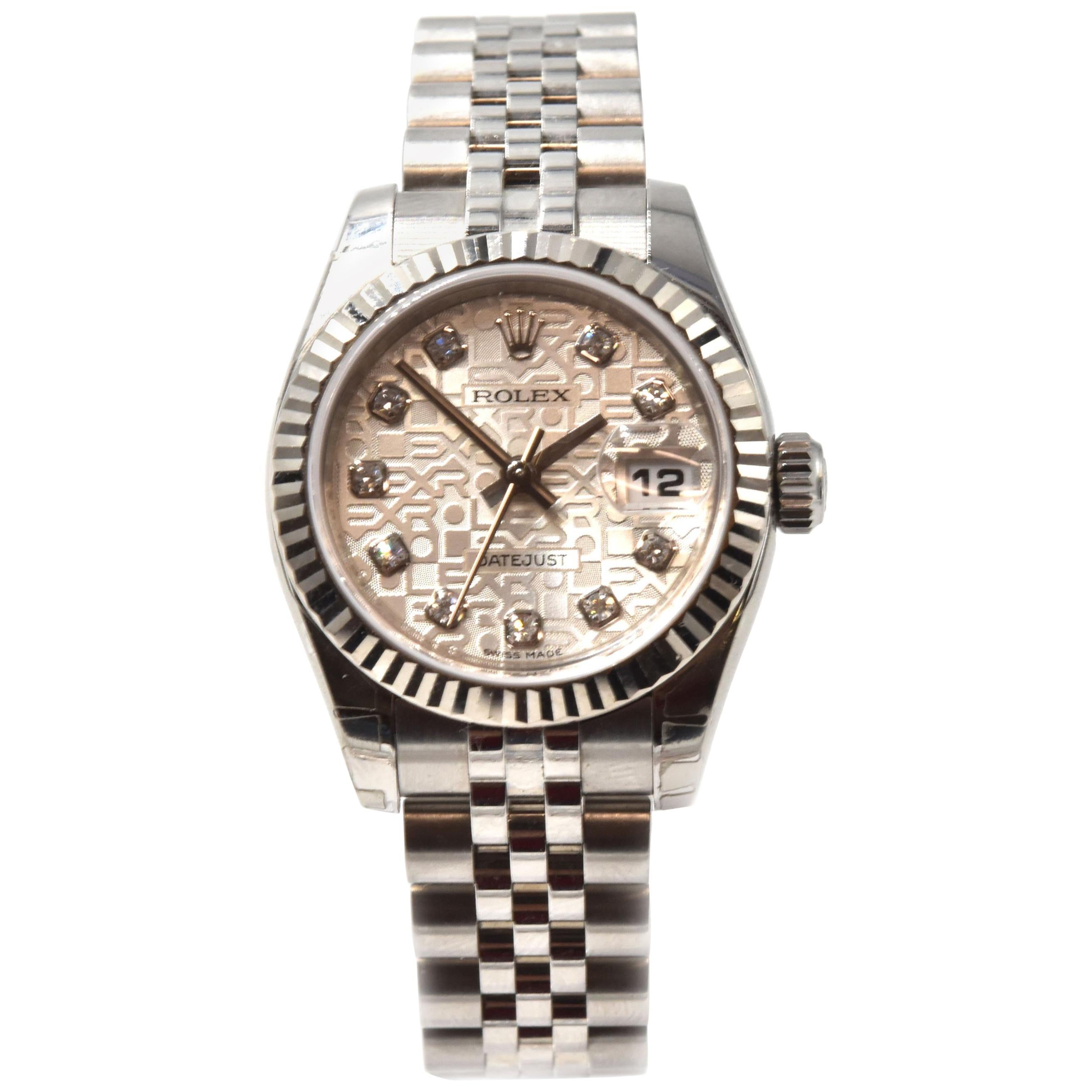 Wristwatch Ref Ladies Steel Stainless Datejust Diamond 179174 Rolex BoQWrxCde