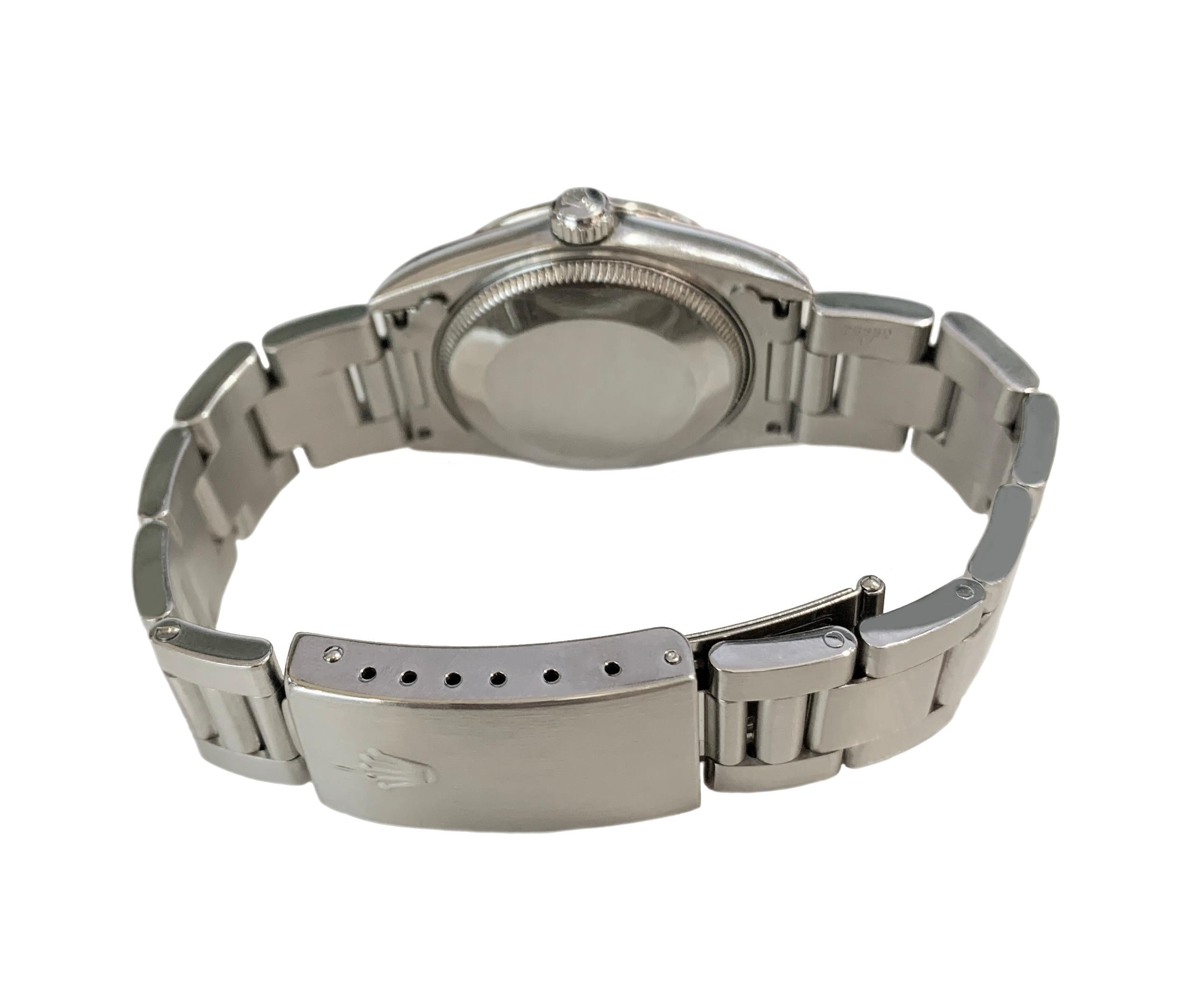 Damen-Edelstahl-Diamant-Uhr Rolex 68240 im Zustand „Hervorragend“ im Angebot in New York, NY