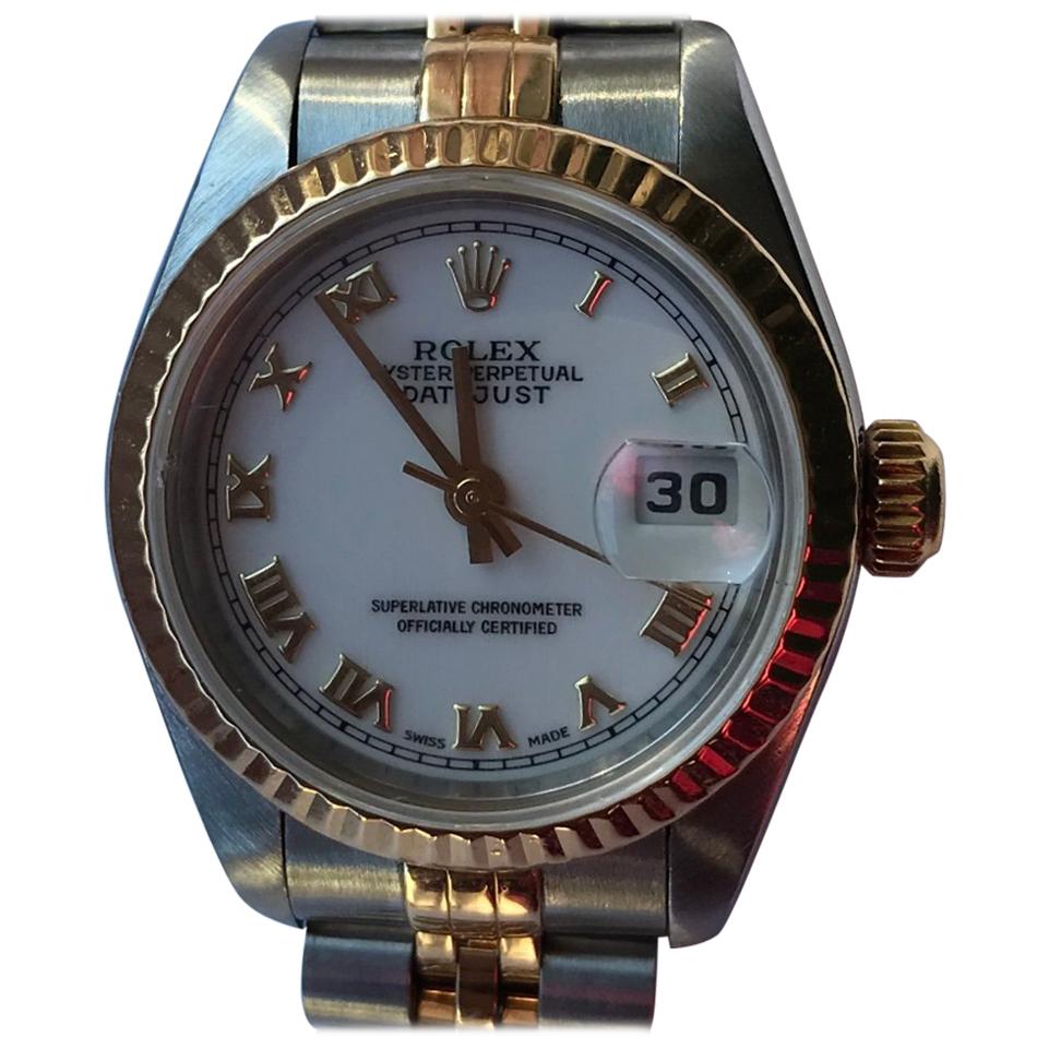 Rolex Ladies Stainless Steel Oyster Perpetual Datejust Automatic Wristwatch For Sale