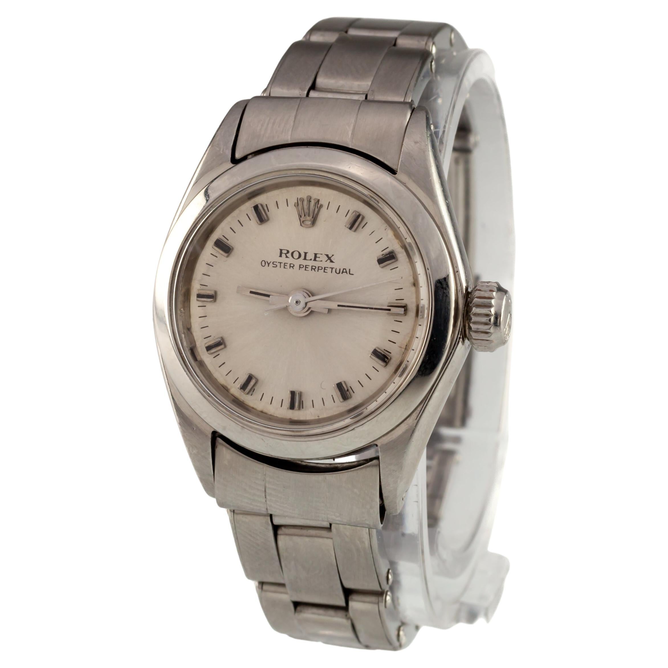 Rolex Ladies Stainless Steel Oyster Perpetual Watch #6618 1969 Vintage For Sale