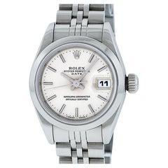 Rolex Ladies Stainless Steel Silver Index Quick-Set Datejust Watch 79160