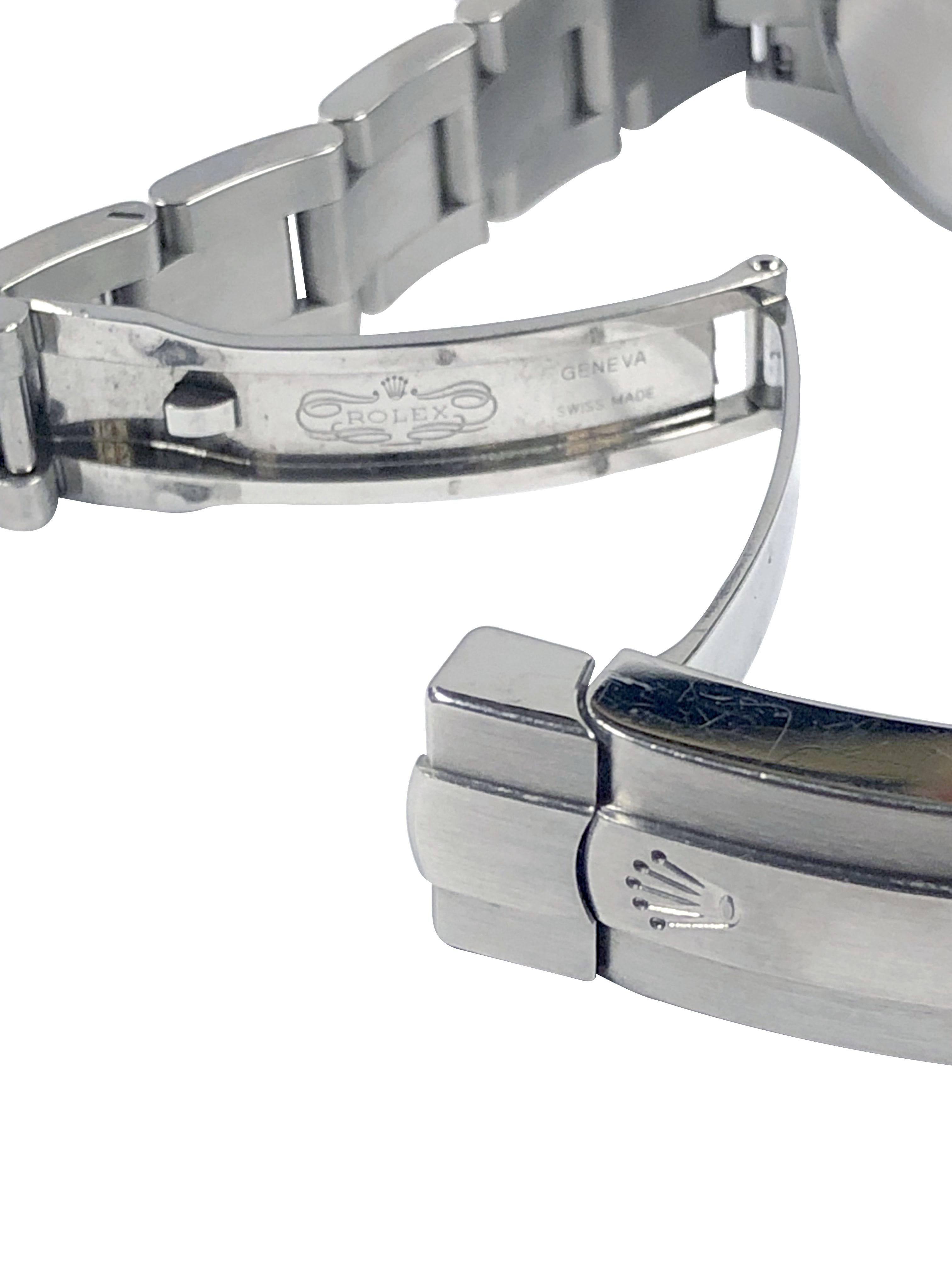 Rolex Montre-bracelet Oyster perpétuelle en acier pour femmes complète Excellent état - En vente à Chicago, IL