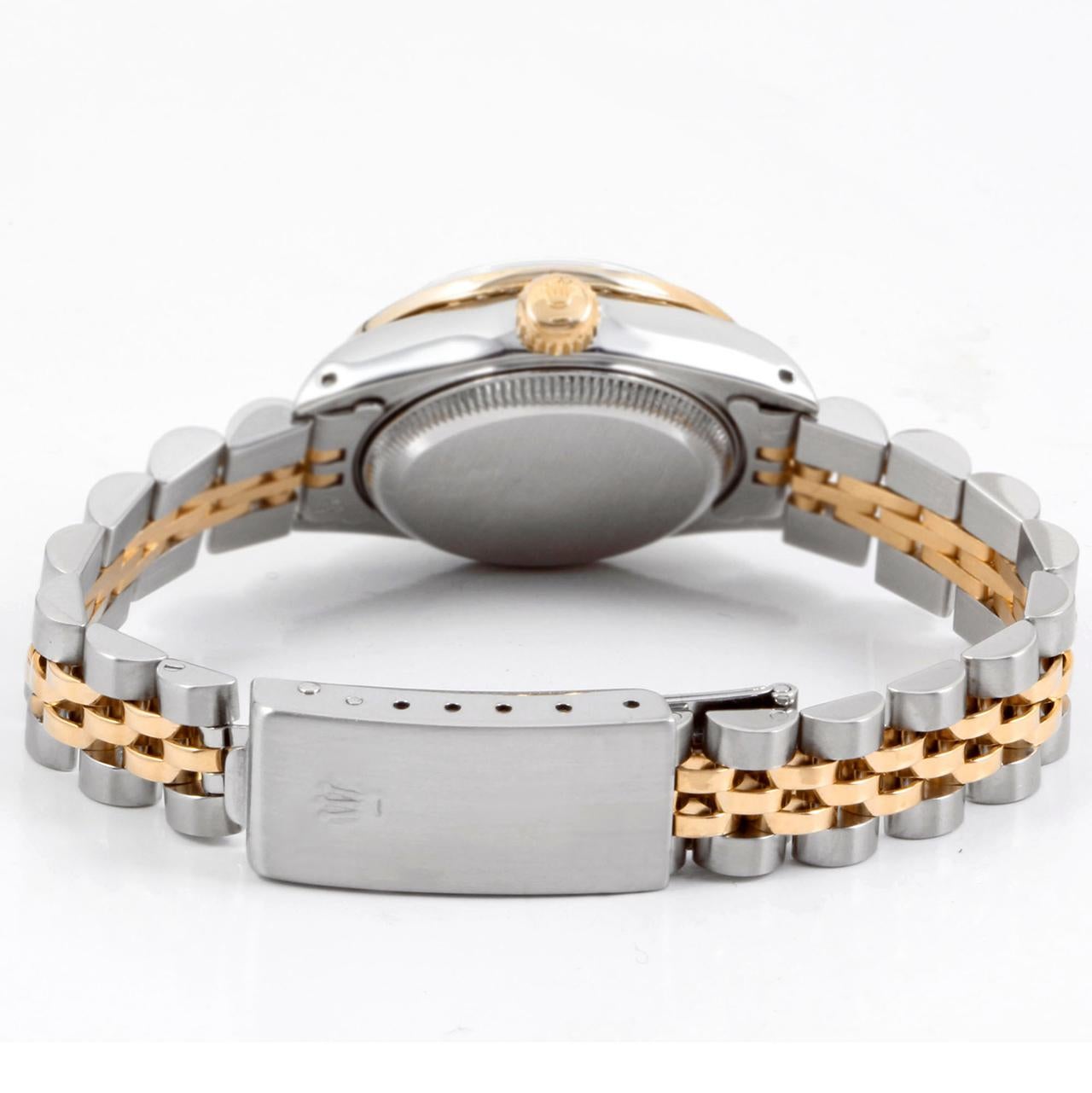 Bead Rolex Ladies TT Oyster Perpetual White Diamond Dial Diamond Bezel Jubilee Watch For Sale