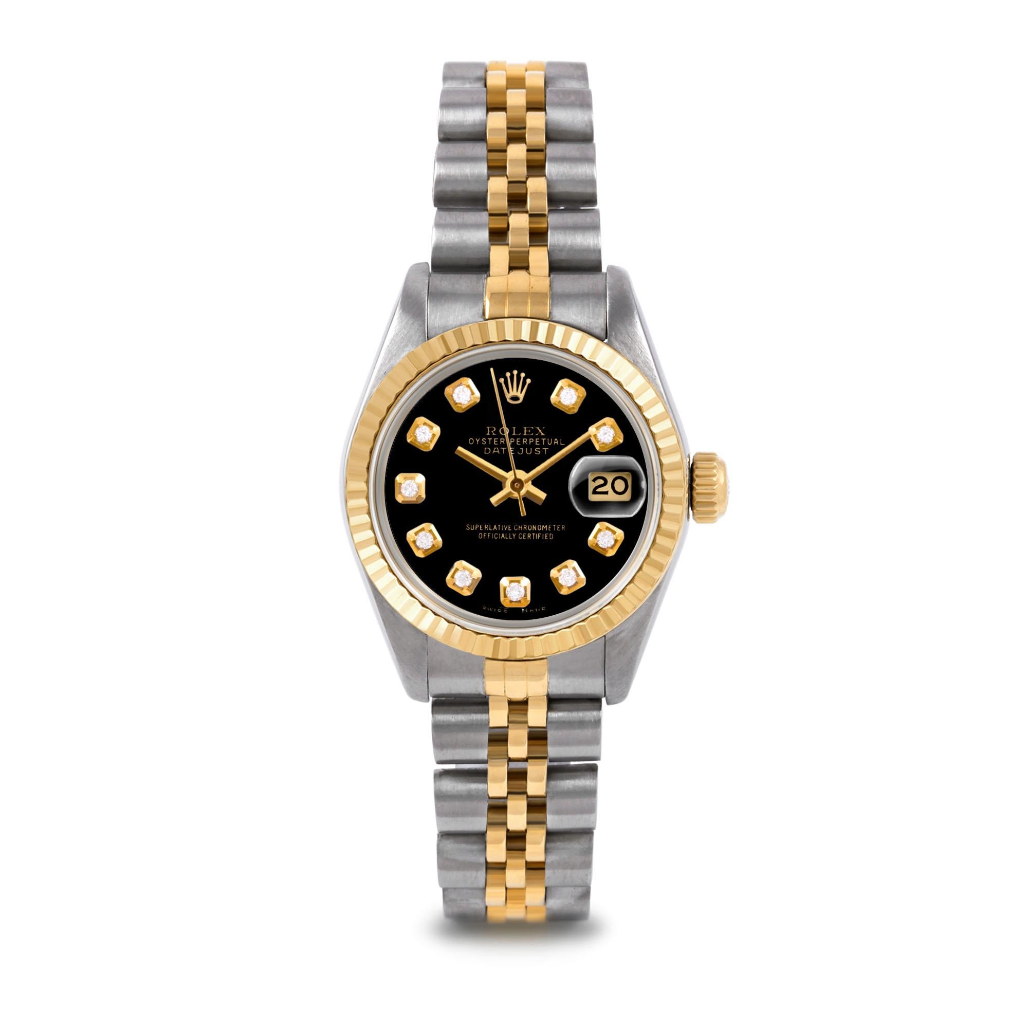 rolex datejust two tone fluted bezel