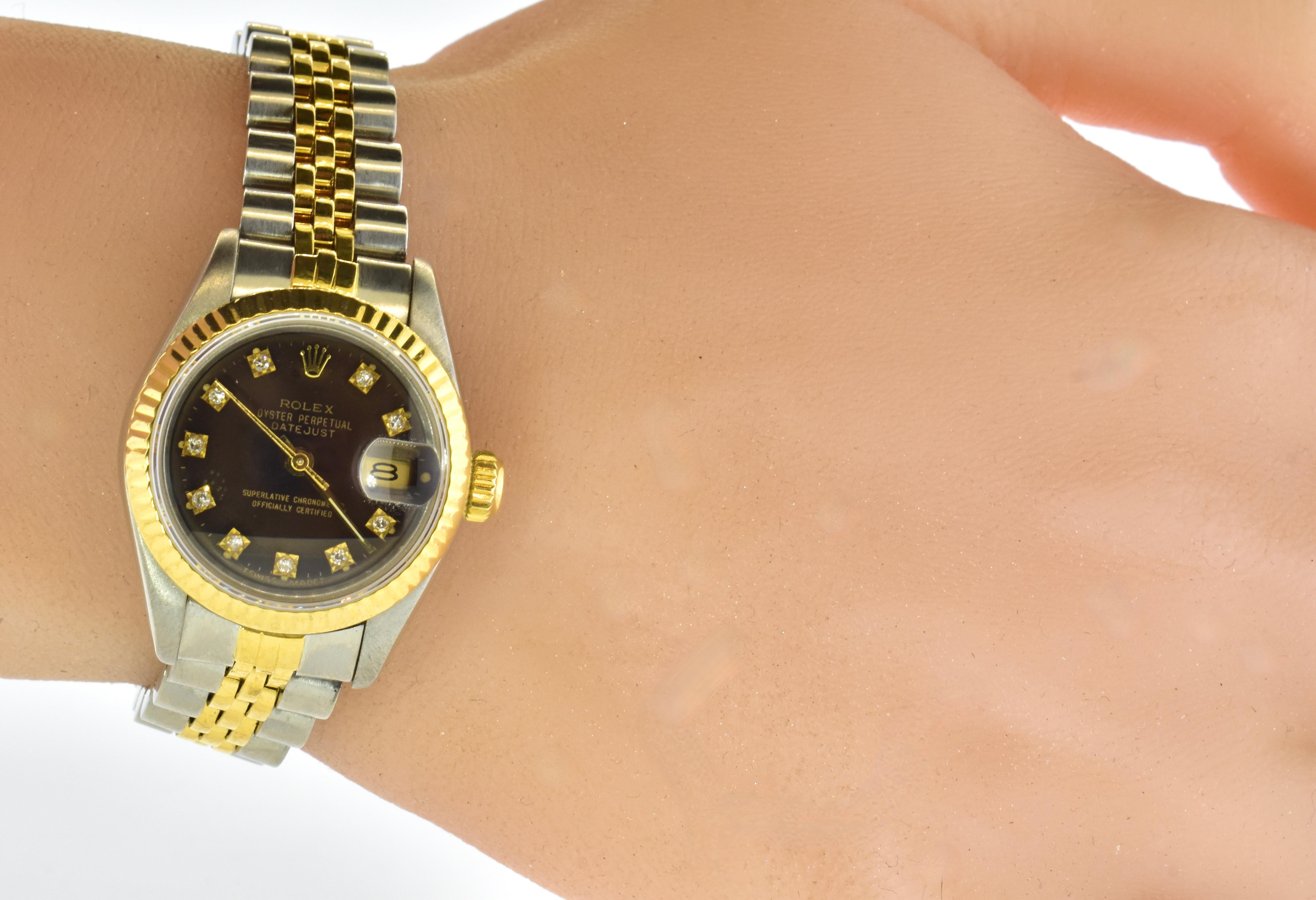Rolex Ladies Two-Tone in 18K and Stainless Steel with Datejust, C. 1985 In Excellent Condition In Aspen, CO