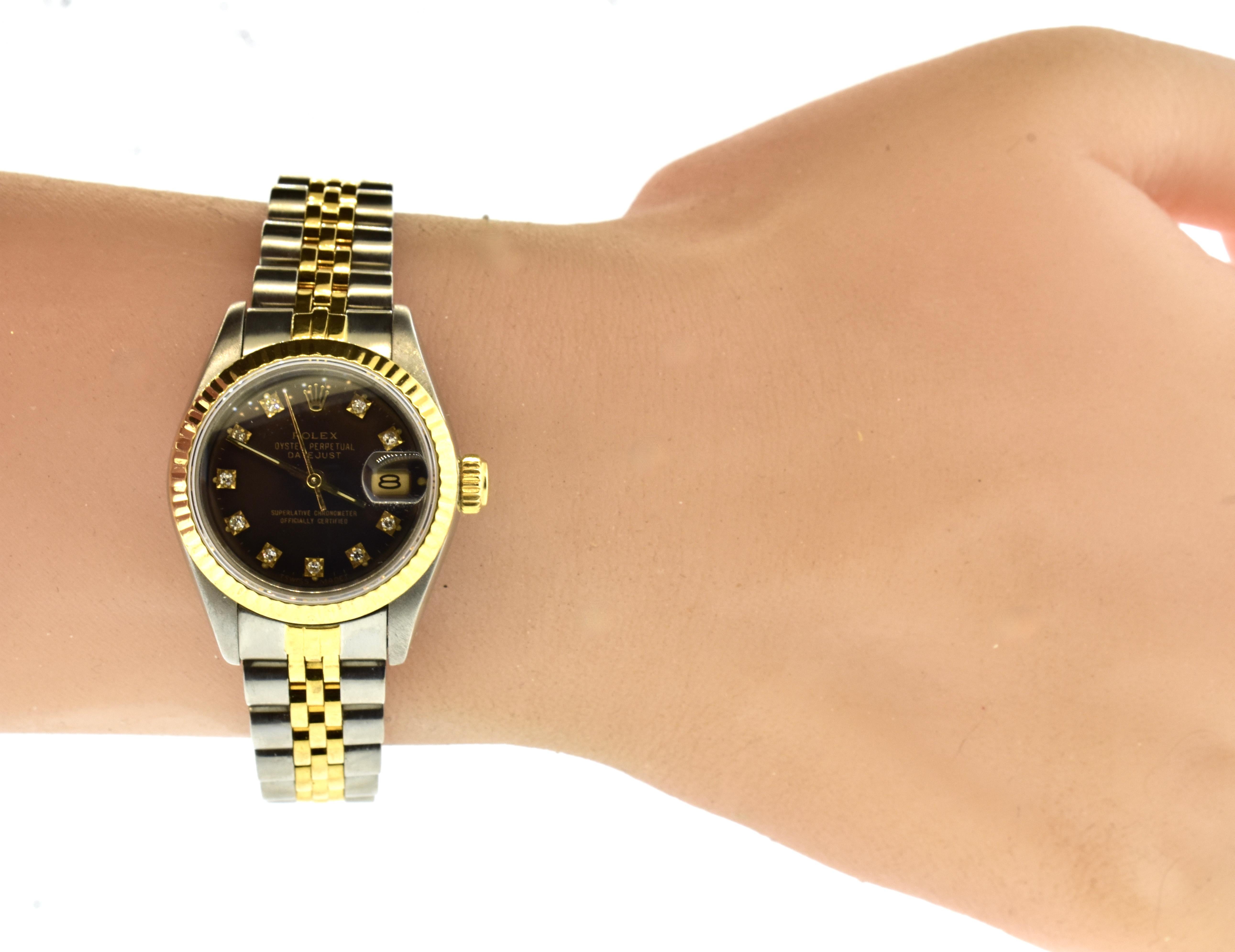 Women's or Men's Rolex Ladies Two-Tone in 18K and Stainless Steel with Datejust, C. 1985