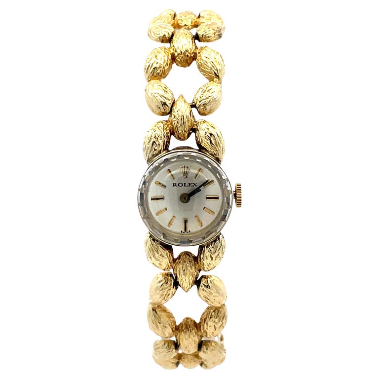 chinese dress ladies Vintage 1950's Rolex 14k White Gold Ladies Dress Bracelet Watch c.1401 main image 1